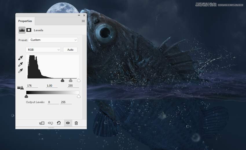 創意合成:用PS合成吞月的魚怪作品