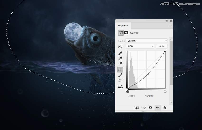 創意合成:用PS合成吞月的魚怪作品