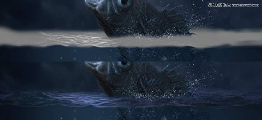 創意合成:用PS合成吞月的魚怪作品