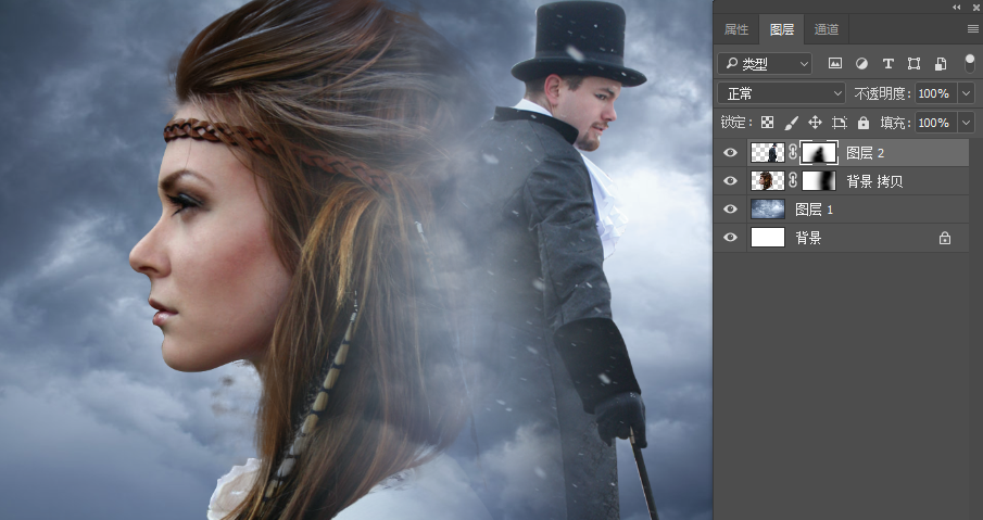 創意合成:用PS合成創意的二次曝光海報