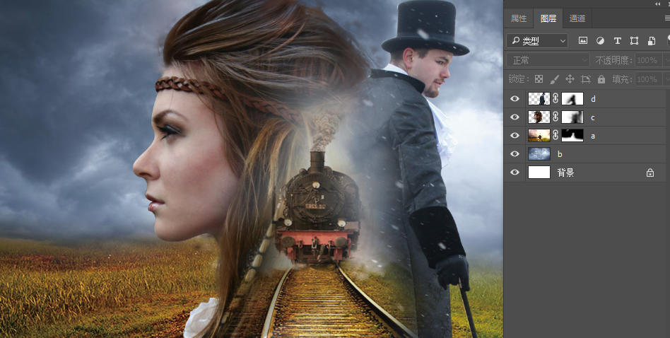 創意合成:用PS合成創意的二次曝光海報