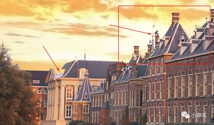 Photoshop快速給建筑照片添加傍晚效果