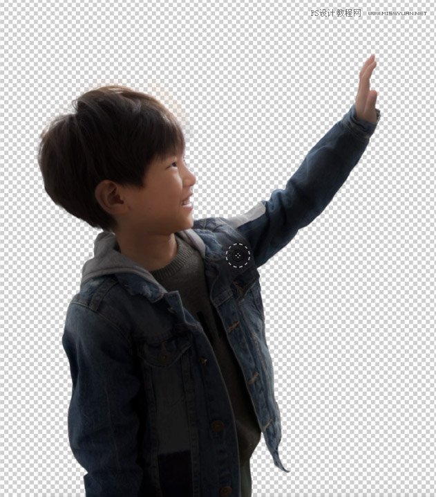 Photoshop合成房間里撫摸恐龍頭的小男孩